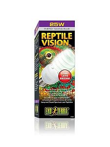 Лампа Exo Terra Reptile Vision Compact адаптирована к&nbsp;4-х рецепторному зрению рептилий, 25&nbsp;Вт