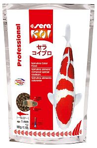 Sera KOI Prof. Spirulina Color основной корм для яркой окраски и роста рыб, 0,5 кг