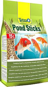 TetraPond Sticks основной корм для всех видов прудовых рыб, палочки 15 л