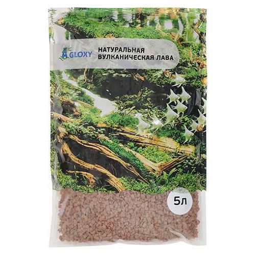 Лава Gloxy для растительного аквариума, красная, 5-9 мм, 5 л