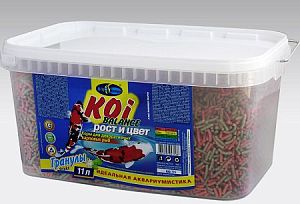 Корм Biodesign КОИ BALANCE рост и цвет для декоративных карповых рыб, плавающие палочки 11 л