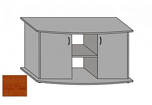 Тумба под аквариум LUX 245 л, фигурная, с 2 тонированными стеклянными дверцами+МДФ, груша