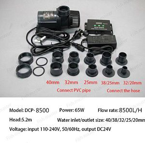 Помпа подъемная Jebao DCP-8500&nbsp;с&nbsp;контроллером, 65&nbsp;Вт, 8500&nbsp;л/ч, подъем воды до&nbsp;5,2&nbsp;м