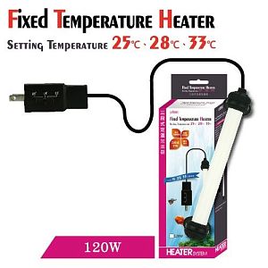 Нагреватель компактный Ista с&nbsp;предустановленной температурой 25, 28&nbsp;и&nbsp;33°С, высота 240&nbsp;мм, 120&nbsp;Вт