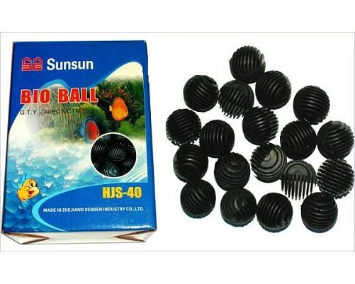 Биошары пластиковые SUNSUN для внешних фильтров, 40 шт, 30 мм