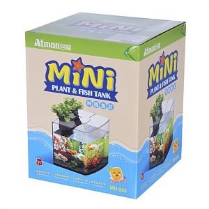 Мини аквариум ATMAN MN-200, 9,5&nbsp;л, 20х20&times;23,5&nbsp;см
