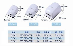Компрессор диафрагмовый SunSun JT-302&nbsp;регулируемый, 1&nbsp;Вт, 1&nbsp;л/мин