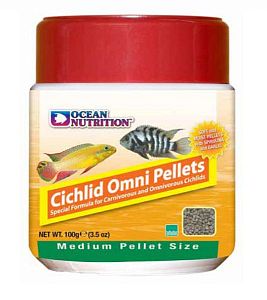 Корм Ocean Nutrition Cichlid Omni Pellet Medium для хищных цихлид, гранулы 3,8 мм, 200 г