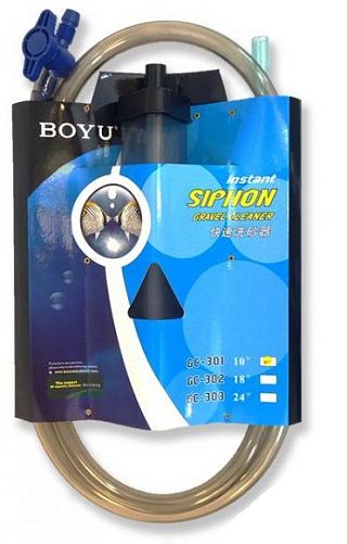Сифон BOYU с краном и треугольным заборным раструбом для очистки грунта аквариума, 45,8 см, D53,3мм мм