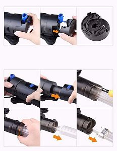 Фильтр внутренний SUNSUN CUP-805&nbsp;с&nbsp;помпой и&nbsp;стерилизатором 16&nbsp;Вт, лампа 5&nbsp;Вт, помпа 10&nbsp;Вт, 700&nbsp;л/ч