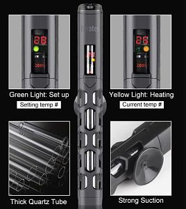 Обогреватель с&nbsp;терморегулятором SunSun YRB-850&nbsp;с&nbsp;LED дисплеем и&nbsp;пультом управления, 500&nbsp;Вт