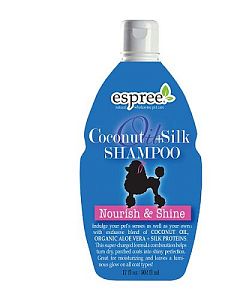 Шампунь Espree Coconut Oil + Silk Shampoo для блеска шерсти собак, с кокосовым маслом и протеинами шелка