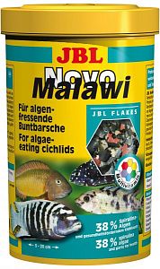 JBL NovoMalawi корм для растительноядных цихлид из озер Малави и Таньгаика, хлопья 1 л