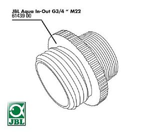 Металлический переходник G3/4 M<sup>28</sup>/M<sup>22</sup> для системы подмены воды JBL Aqua In-Out, арт. 6 143 900