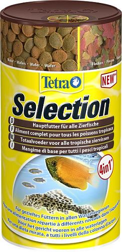 Tetra Selection корм 4 в 1 для разных видов аквариумных рыб, 250 мл