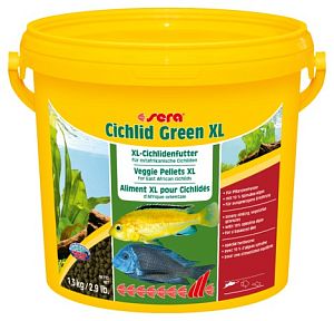 Корм Sera Cichlid Green XL для крупных цихлид и растительноядных рыб, гранулы 3,8 л  (1 кг)