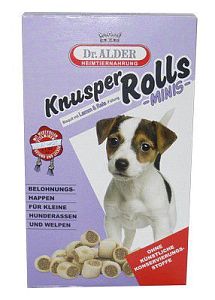 Лакомство Dr. ALDER`S Knusper Rolls МИНИ бисквиты с ягненком и рисом, 500 г