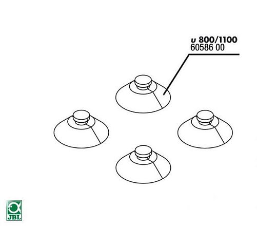 JBL Присоска для помпы ProFlow u2000, 30 мм, 4 шт.