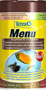 TetraMenu Futtermix корм 4 в 1 для всех видов рыб, мини хлопья 100 мл