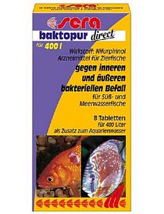 Sera BAKTOPUR DIRECT средство по уходу за водой в пресноводных и морских аквариумах, 8 таб.