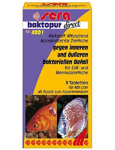 Sera BAKTOPUR DIRECT средство по уходу за водой в пресноводных и морских аквариумах, 8 таб.