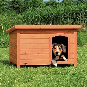 Будка TRIXIE natura с плоской крышей, для собак, L: 104х72×68 см, коричневый