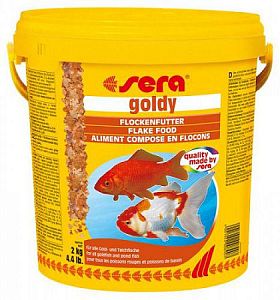 Основной корм Sera GOLDY для мелких золотых рыб, хлопья 10 л