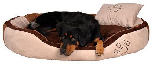 Лежак TRIXIE "Bonzo" для собак, 60х50 см, искусственная замша, коричневый, бежевый