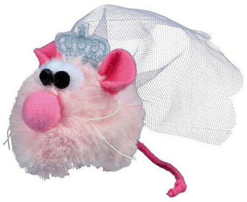 Игрушка TRIXIE Мышь-невеста Princess для кошек, 5 см, плюш, розовый