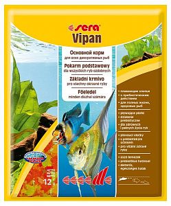 Sera VIPAN основной корм для всех видов рыб, пакетик, хлопья 12 г