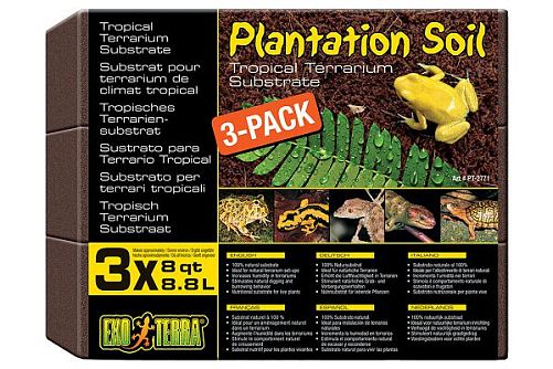 Кокосовая крошка EXO TERRA "Plantation Soil Brick", 3 шт, 8.8 л