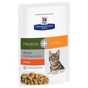 Диета Hill`s Prescription Diet Metabolic+Urinary для кошек для коррекции веса+урология, 85 г
