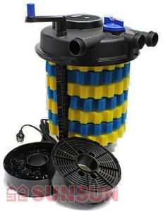 Фильтр прудовый напорный SUNSUN CPF-15000&nbsp;с&nbsp;UV-стерилизатором, обратной промывкой, 38&nbsp;л, 10&thinsp;000&nbsp;л/ч, UV-18&nbsp;Вт