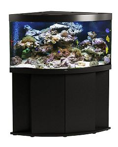 Морской аквариум с тумбой STELLEX AQUA 400, угловой, 400 л, 91х91×150 см