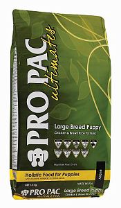 Корм PRO PAC Ultimates Large breed puppy для щенков крупных пород, курица и коричневый рис
