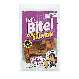 Лакомство Brit Let’s Bite Cod n´Salmon «Треска и лосось» для собак, 80 г
