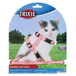 Шлейка TRIXIE для котят, нейлон с рисунком