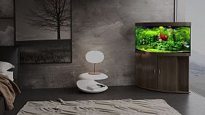Пресноводный аквариум с тумбой STELLEX AQUA 400, угловой, 400 л, 91х91×150 см