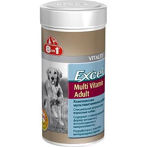 8in1 Мультивитамины для взрослых собак, 70 таблеток, 250 мл