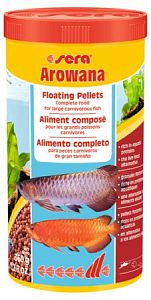 Основной корм Sera AROWANA для крупных плотоядных рыб, гранулы 1 л