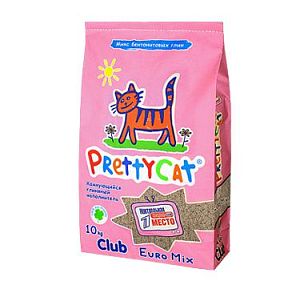 Наполнитель PrettyCat Euro Mix бентонитовый комкующийся для кошачьего туалета