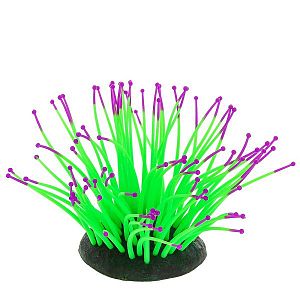 Флуоресцентная аквариумная декорация GLOXY Морской анемон зеленый, 9,5×8,5×9 см