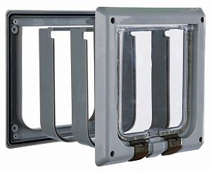 Дверца TRIXIE для кошки, 15,8×14,7 см, 4 функции, серый
