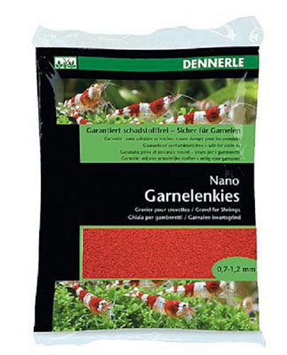 Грунт для мини-аквариумов Dennerle Nano Garnelenkies, "Indian red" (красный), 0,7-1,2 мм, 2 кг