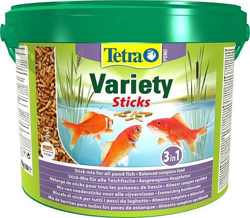 TetraPond Variety Sticks bucket корм для всех видов прудовых рыб, смесь палочек 10 л