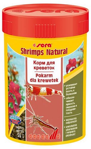 Sera Shrimps Natural основной корм для всех видов креветок, гранулы 100 мл