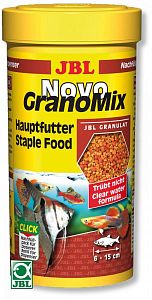 Основной корм JBL NovoGranoMix для пресноводных аквариумных рыб, гранулы 250 мл