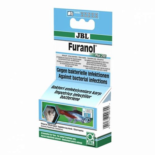 JBL Furanol Plus 250 препарат против внутренних и внешних бактериальных инфекций, 20 таб.