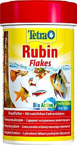 TetraRubin корм для яркого окраса аквариумных рыб, хлопья 100 мл