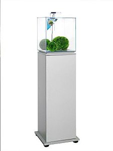 Подставка Biodesign для Q-SCAPE 30/Q-SCAPE OPTI 35, одна дверка, серебро, 38х38×98 см